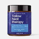 Jar of Southern Glow Tallow Heat Therapy on a white background